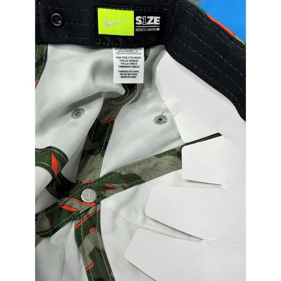Nike Hat Cap Strap Back Green Camo Swoosh Pickleball Baseball Heritage86 Mens - Picture 7 of 8
